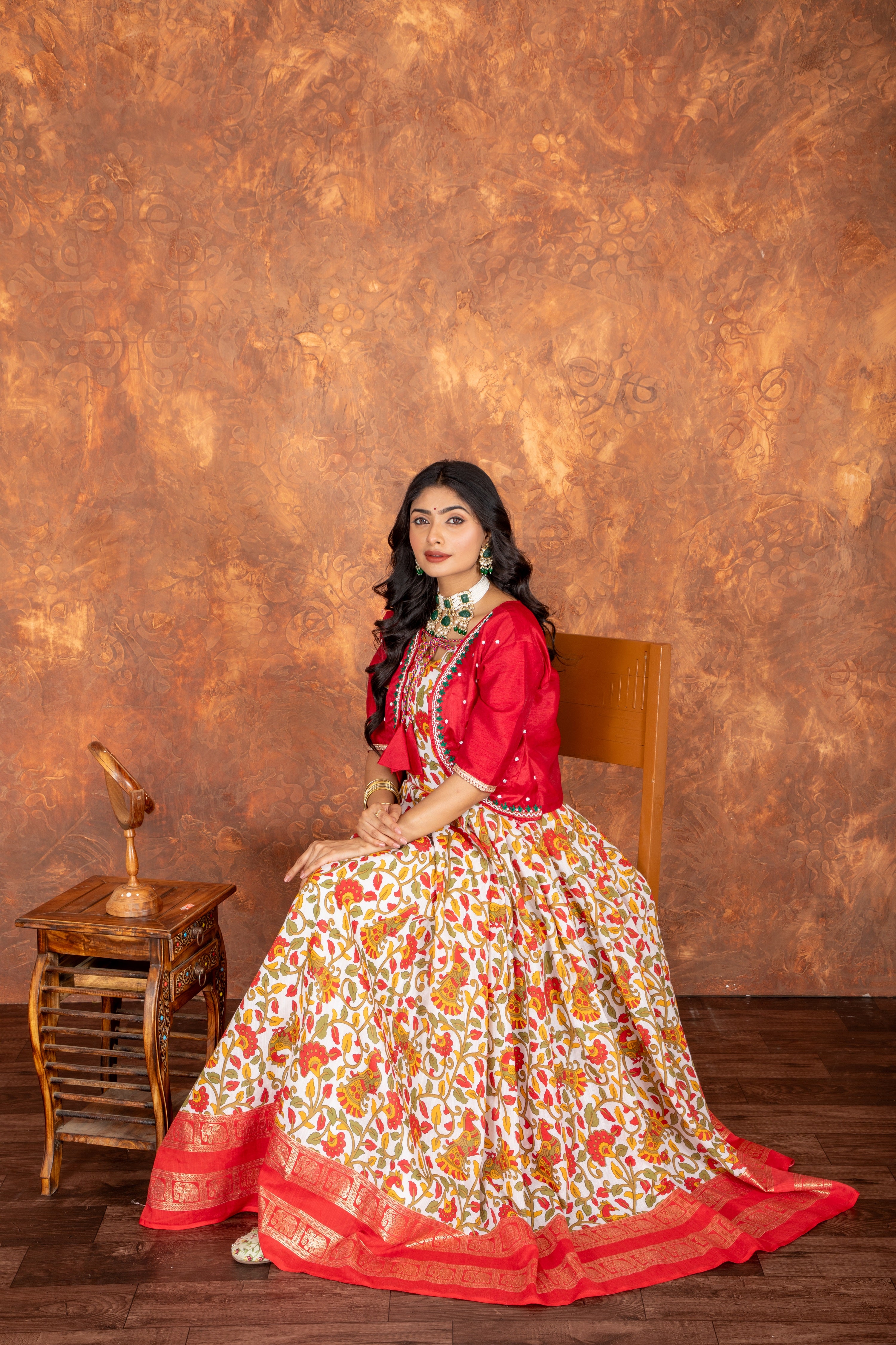 Magnificant Pure Heavy Cotton Linen Anarkali Gown With Koti