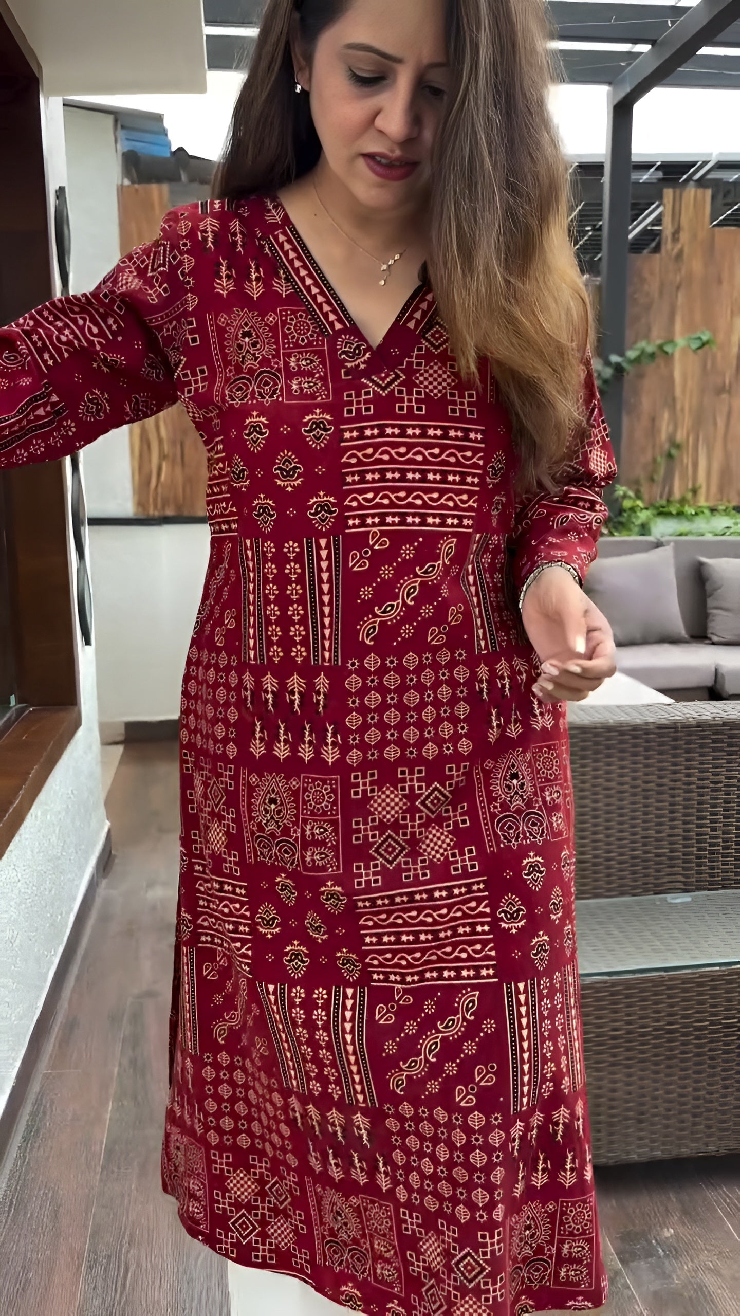 Kunika Ajrakh Print Cotton Kurta