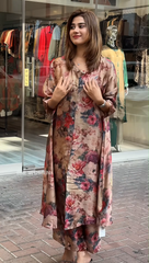 Vibrant Pure crepe Beautiful Printed Cord-Set For Women