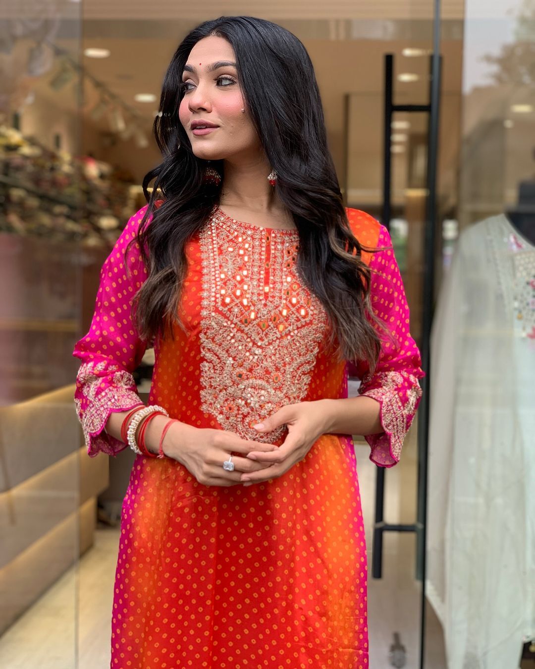 Pastel Orange Ethnic Kurta-Set