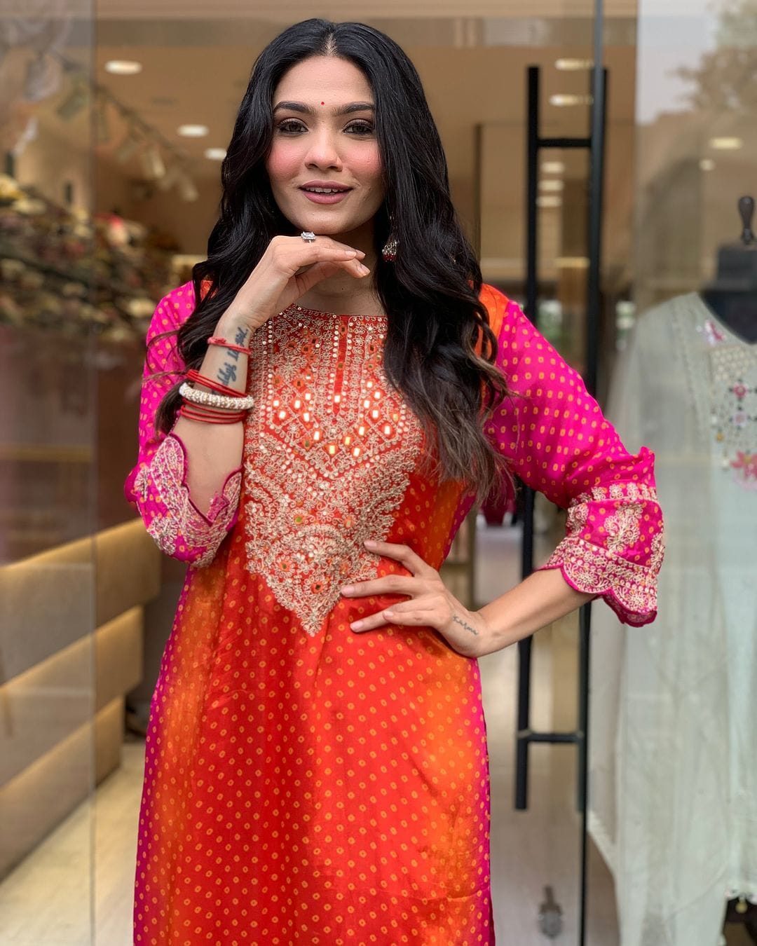 Pastel Orange Ethnic Kurta-Set