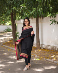 Blossom Black Ethnic Kurta-Set