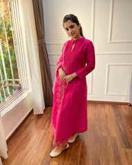 Graceful Pink Ethnic Kurta-Set