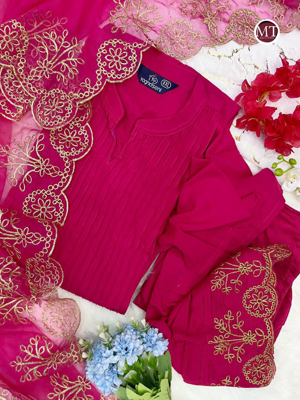 Graceful Pink Ethnic Kurta-Set