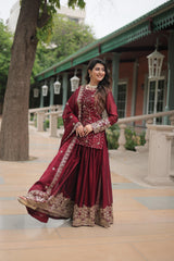 vivacious Maroon Ethnic Kurta-Set