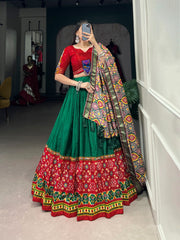 Fuchsic Dola Silk Printed With Foil Work Lehengha Choli With Dupatta