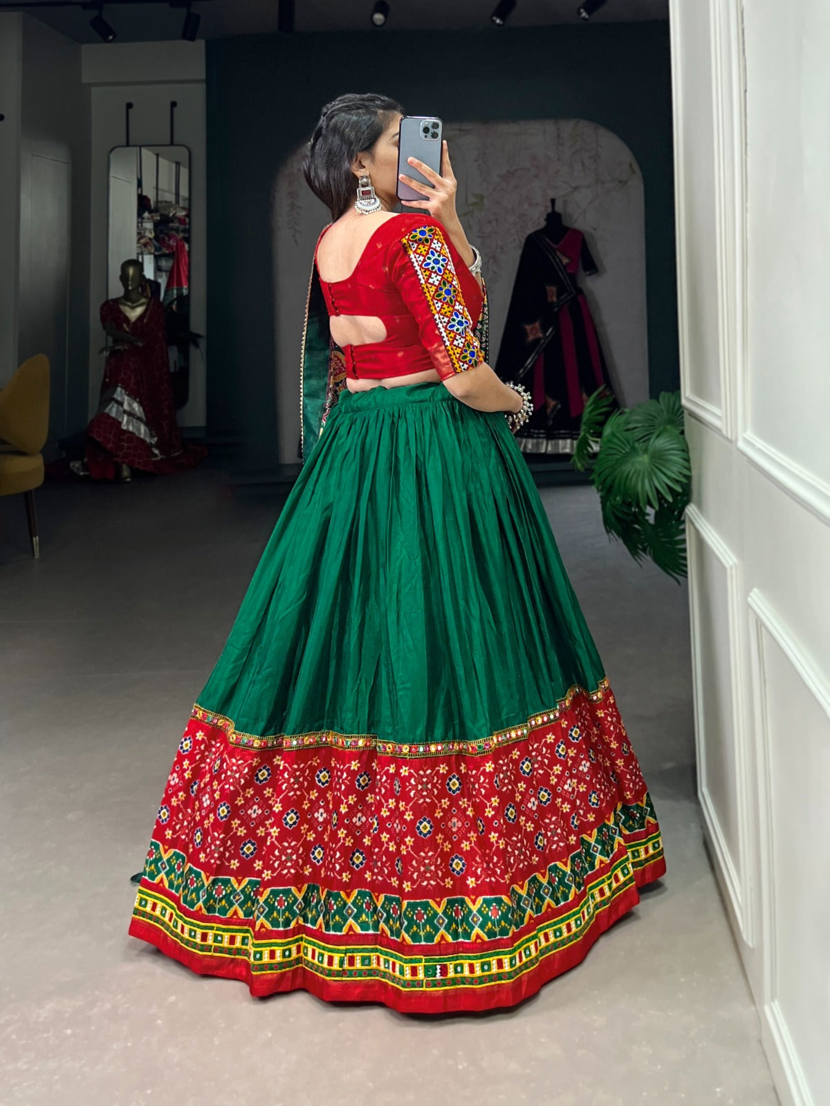 Fuchsic Dola Silk Printed With Foil Work Lehengha Choli With Dupatta