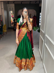 Emerald Narayan pet Zari Weaving Lehengha Choli With Dupatta