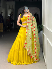 Radiant Georgette Floral Print Lehengha Choli With Dupatta