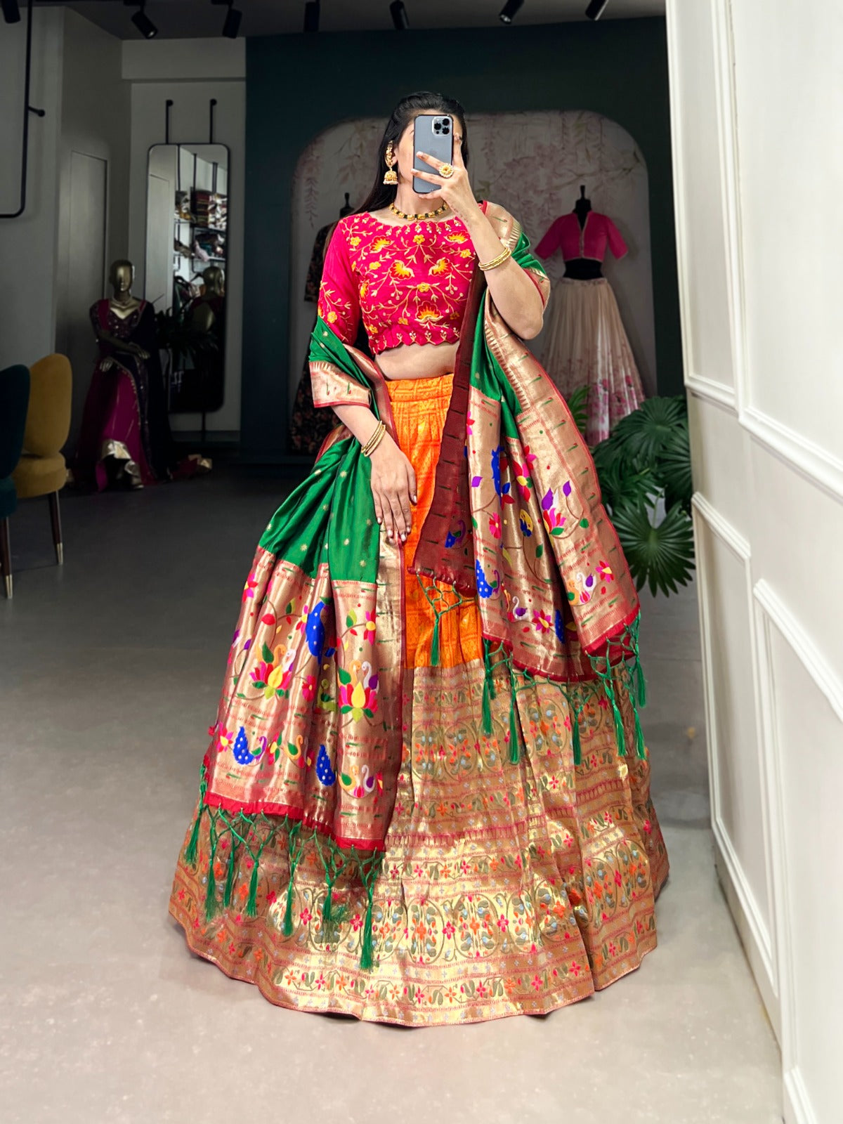 Graceful Jacquard Silk Weaving Work Lehengha Choli With Dupatta