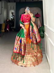 Graceful Jacquard Silk Weaving Work Lehengha Choli With Dupatta