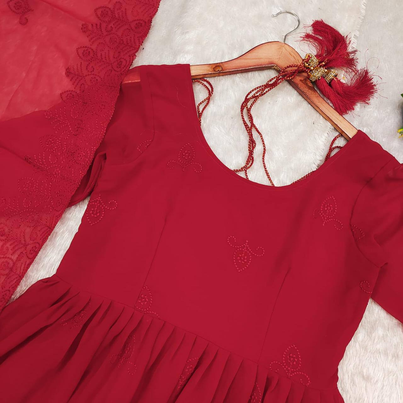 Pastel Red Kurta Set