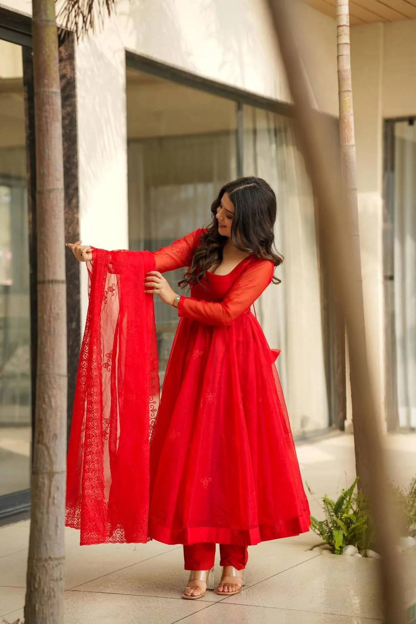 Pastel Red Kurta Set