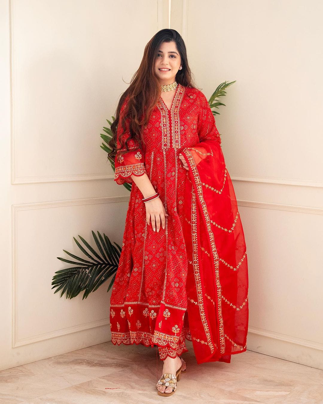 Vibrant Red Ethnic Kurta-Set