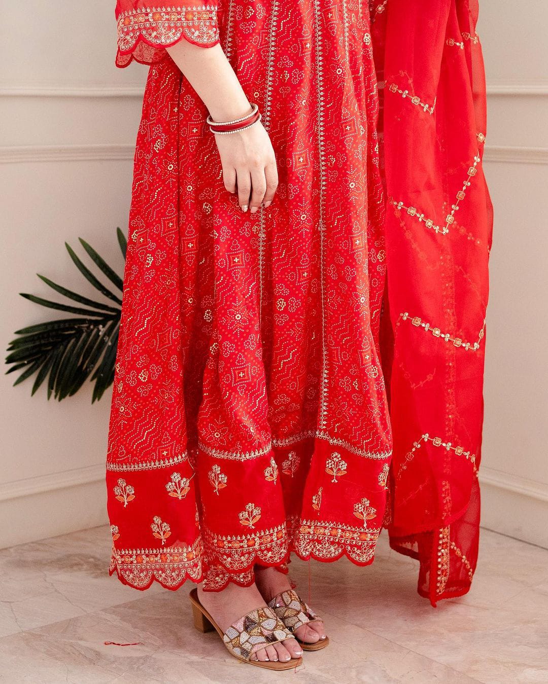 Vibrant Red Ethnic Kurta-Set