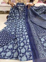 Opulent Blue Ethnic Kurta-Set