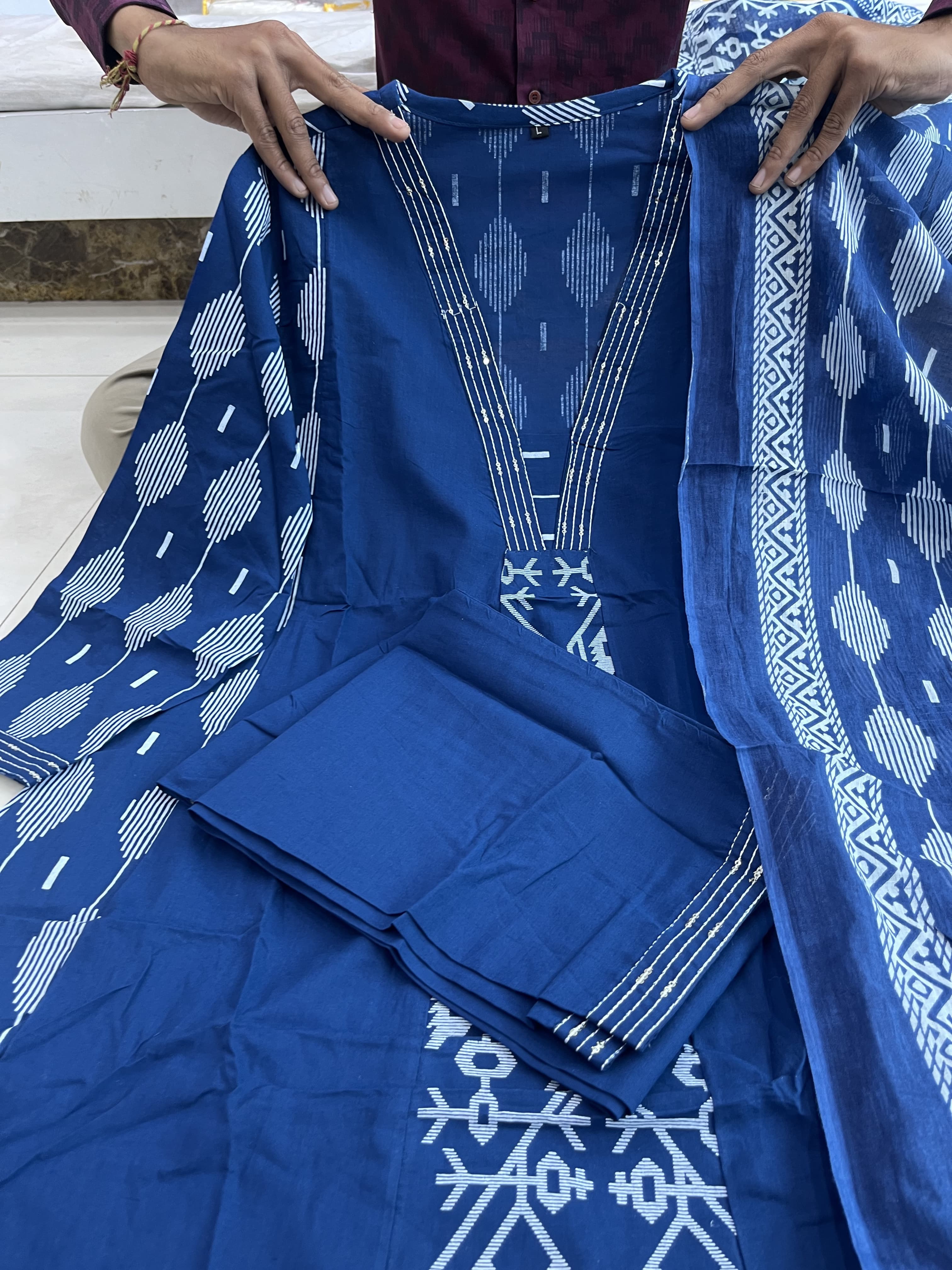 Glorious Blue Ethnic Kurta-Set