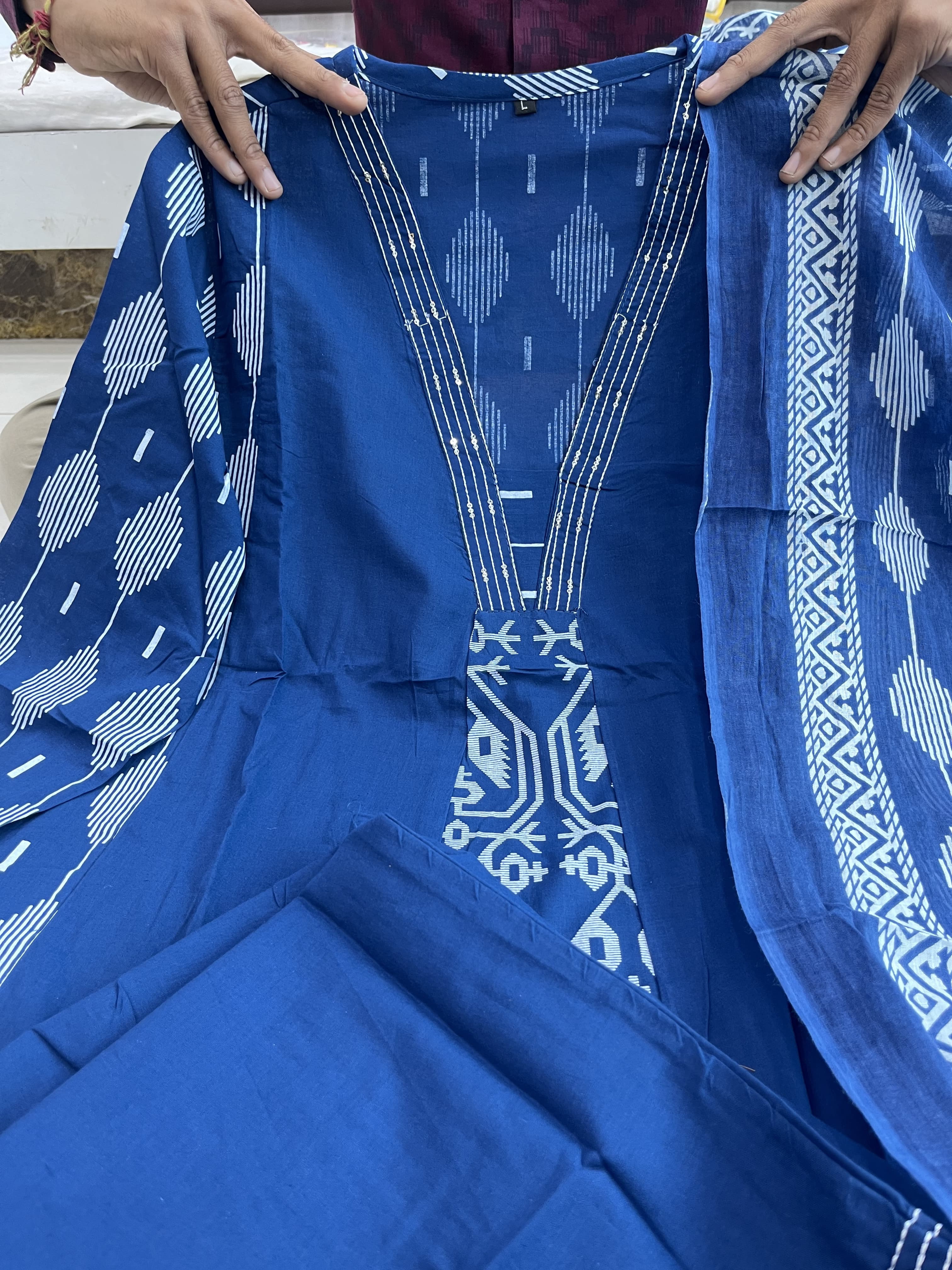 Glorious Blue Ethnic Kurta-Set