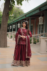 vivacious Maroon Ethnic Kurta-Set