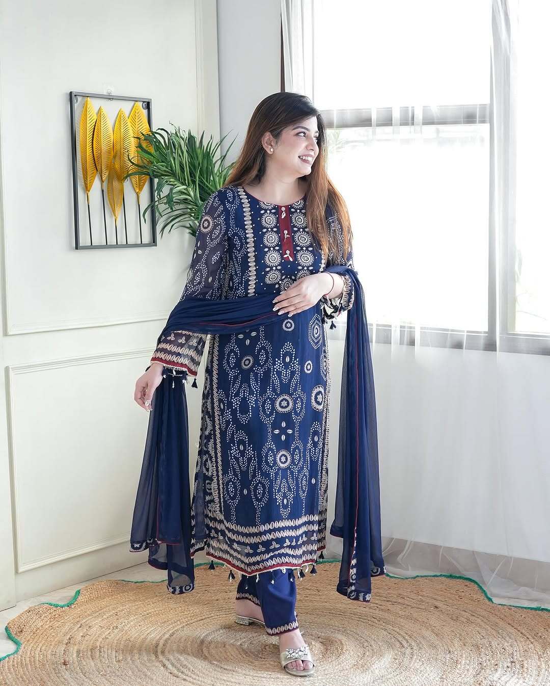 Glorious Blue Ethnic Kurta-Set