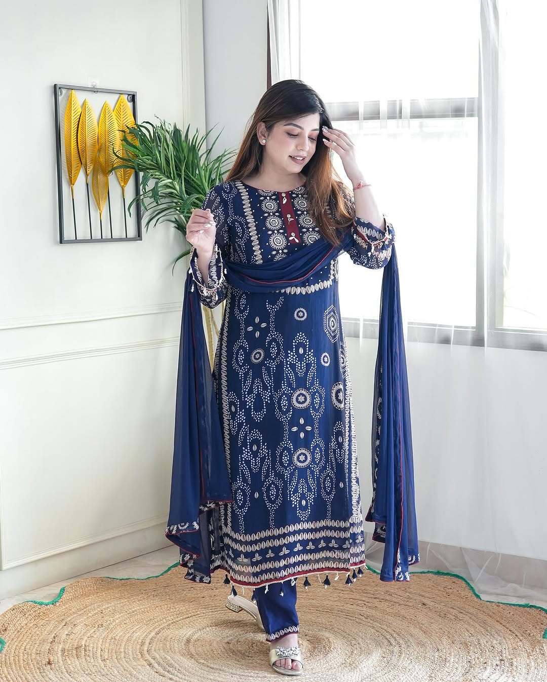 Glorious Blue Ethnic Kurta-Set