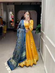 Stunning Gaji Silk With Lagdi patta Lehengha Choli With Dupatta
