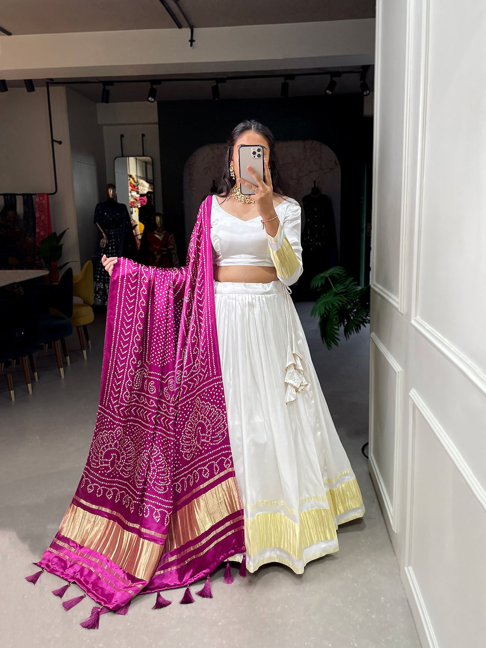 Stunning Gaji Silk With Lagdi patta Lehengha Choli With Dupatta