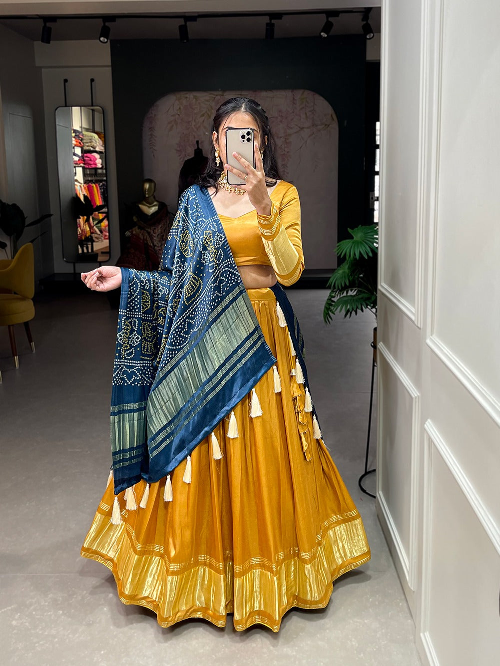 Stunning Gaji Silk With Lagdi patta Lehengha Choli With Dupatta