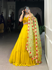 Radiant Georgette Floral Print Lehengha Choli With Dupatta