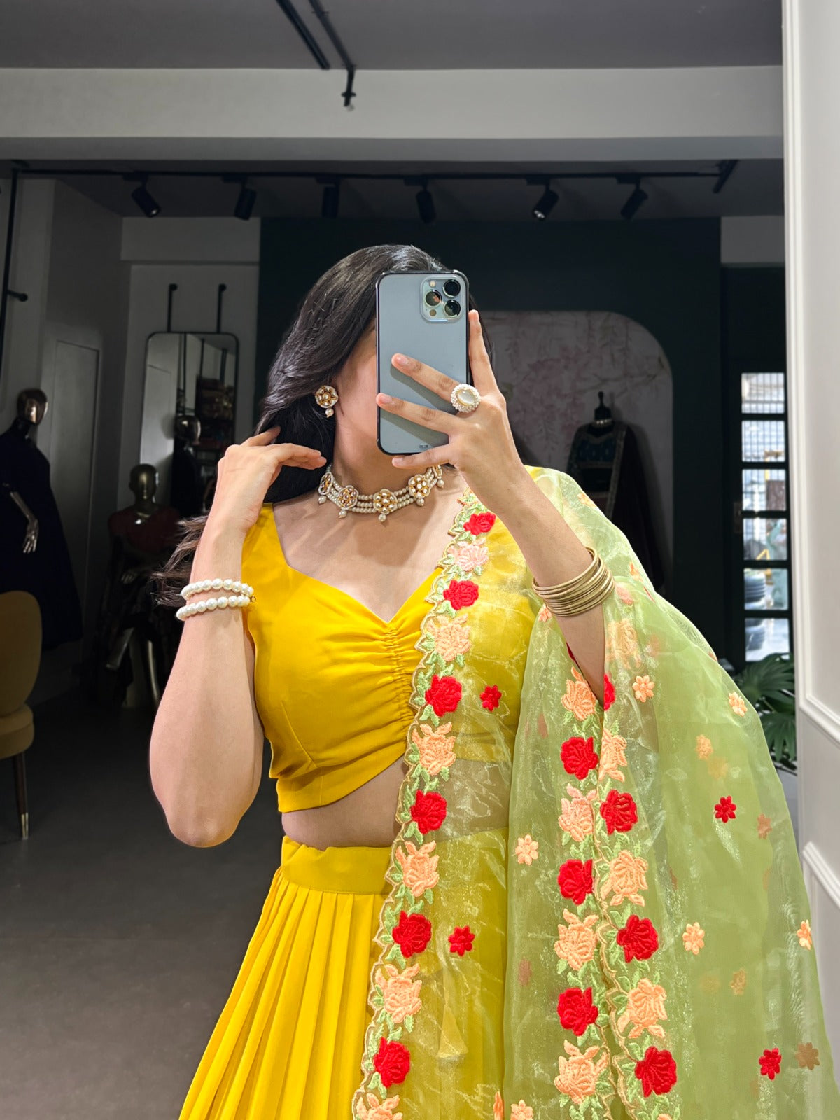 Radiant Georgette Floral Print Lehengha Choli With Dupatta