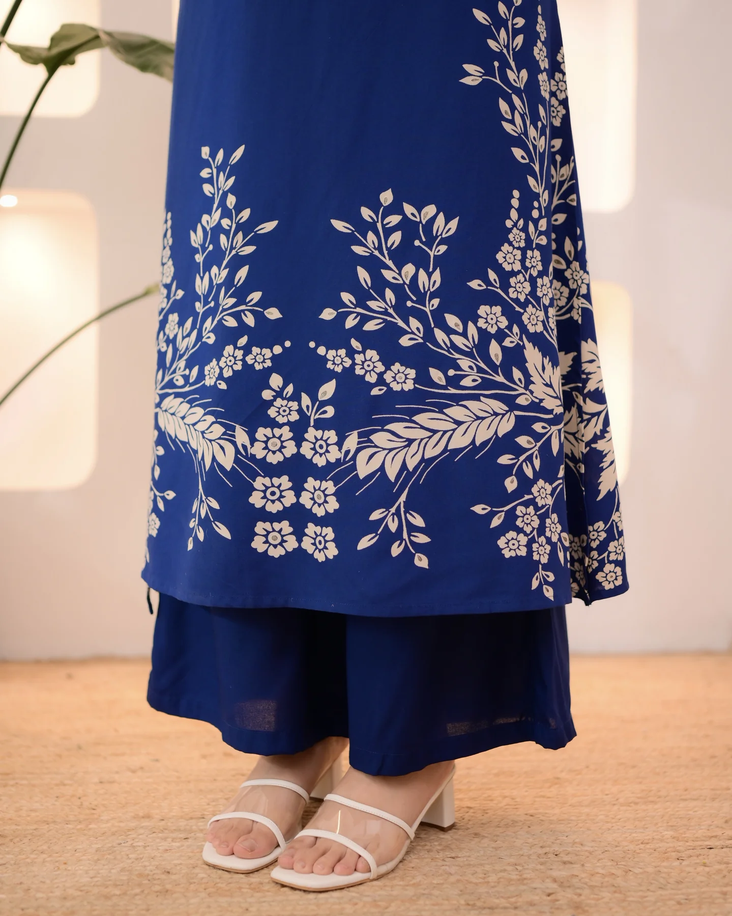 Marina Petals Cotton A-line Kurta Palazzo Set