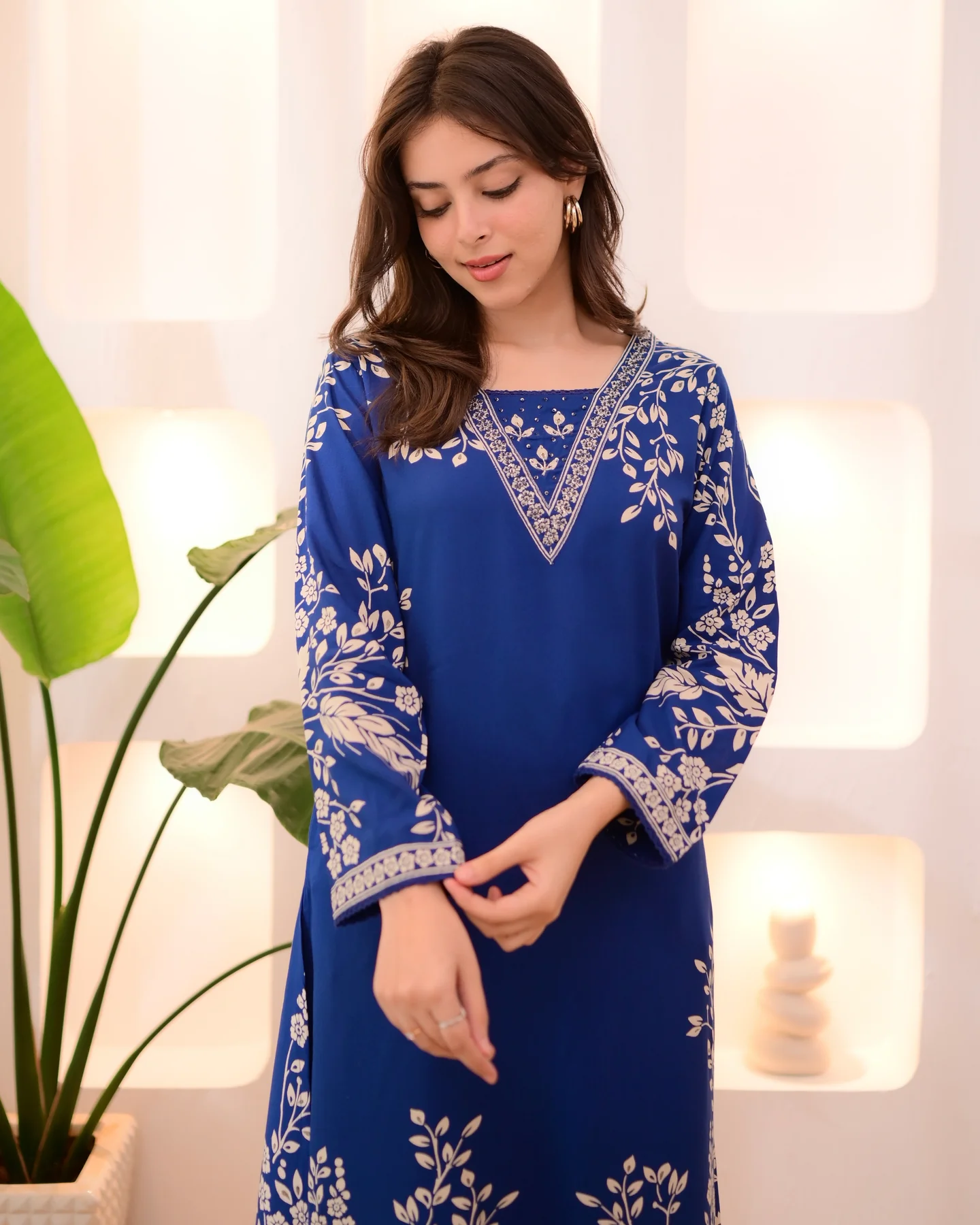 Marina Petals Cotton A-line Kurta Palazzo Set