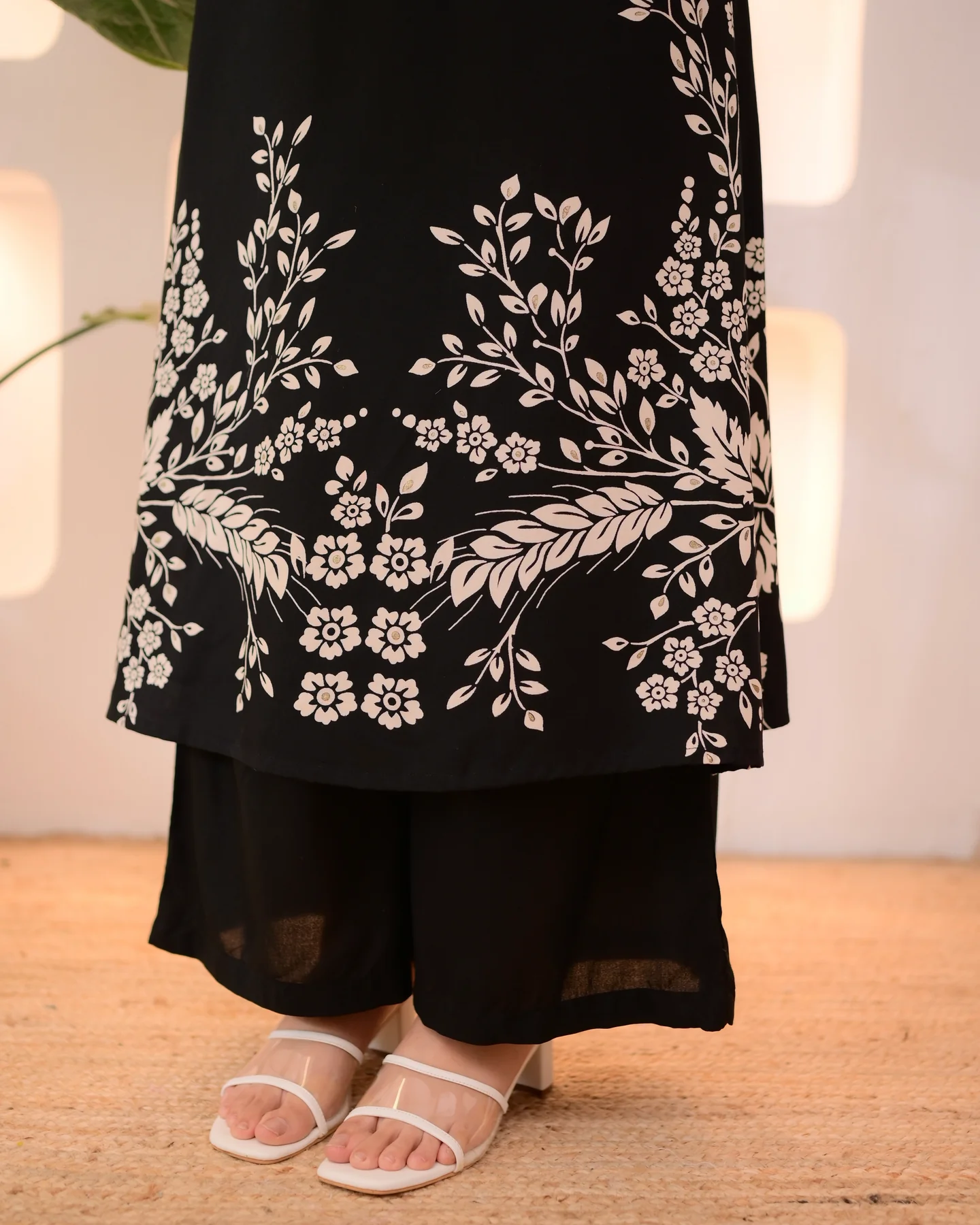 Marina Petals Cotton A-line Kurta Palazzo Set