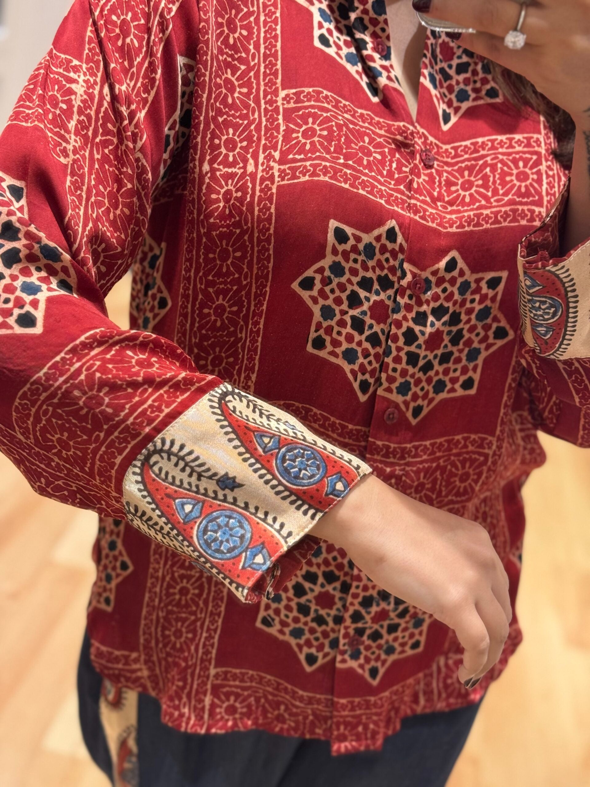 Sahiba Ajrakh Print Maldhari Heritage Shirt