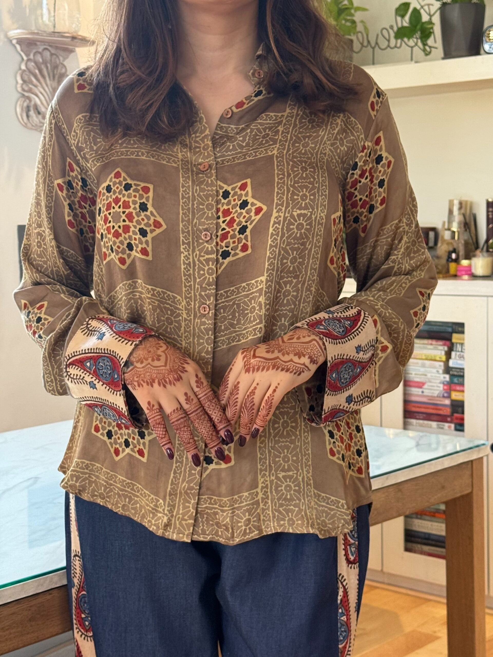 Sahiba Ajrakh Print Maldhari Heritage Shirt