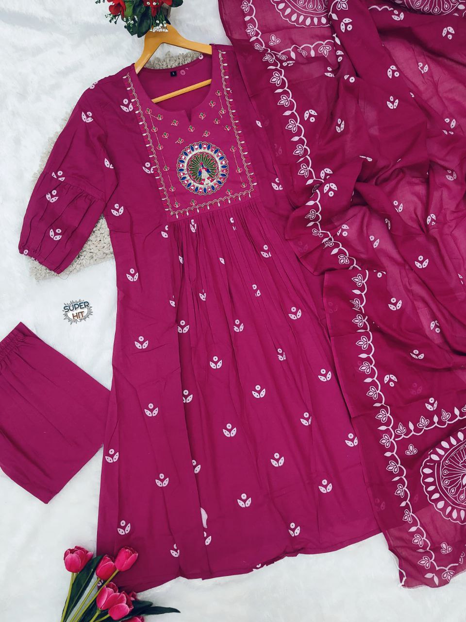 Radiant Orange Mal Cotton Kurta Set