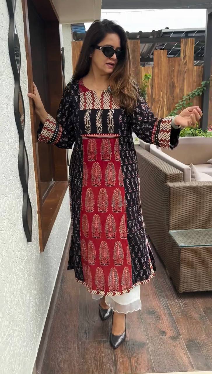 Minaxi Ajrakh Print Cotton Kurta