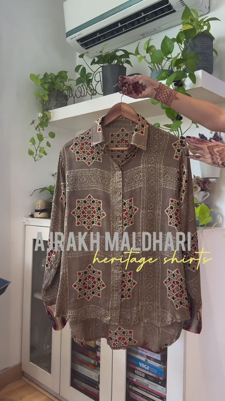Sahiba Ajrakh Print Maldhari Heritage Shirt