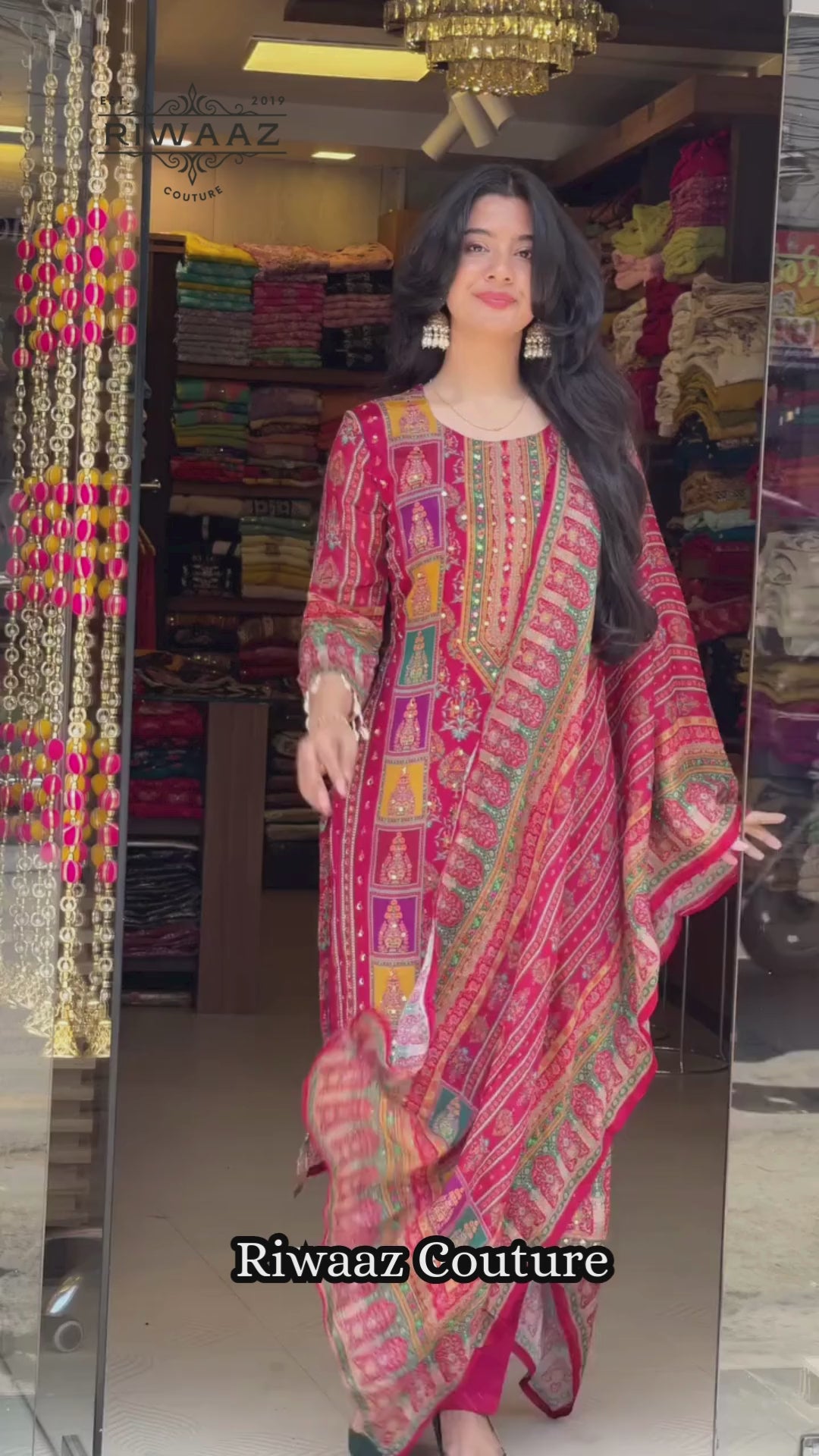 Rihaana Adorable Fancy Suit-Set with Dupatta on Silk