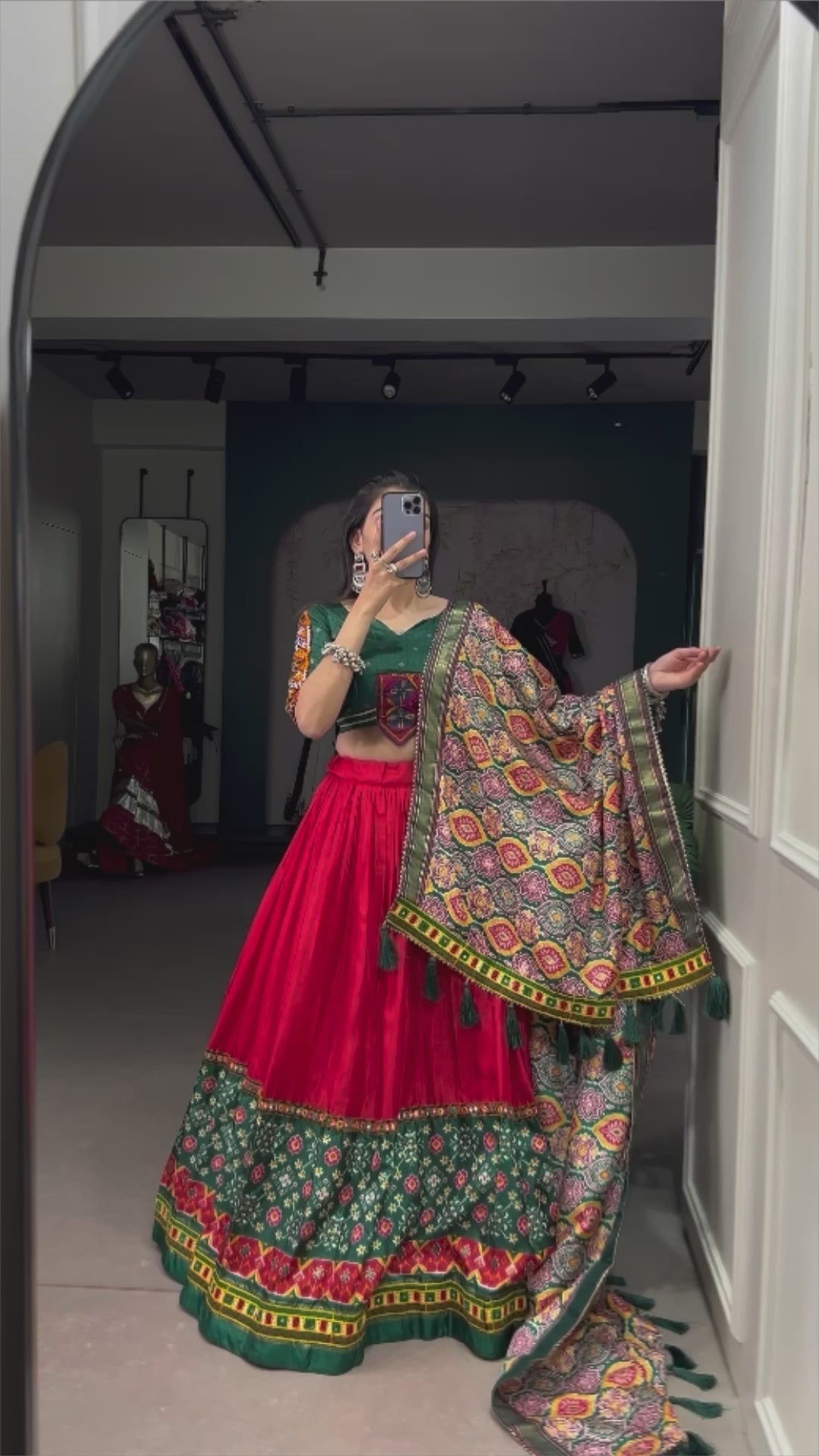 Fuchsic Dola Silk Printed With Foil Work Lehengha Choli With Dupatta