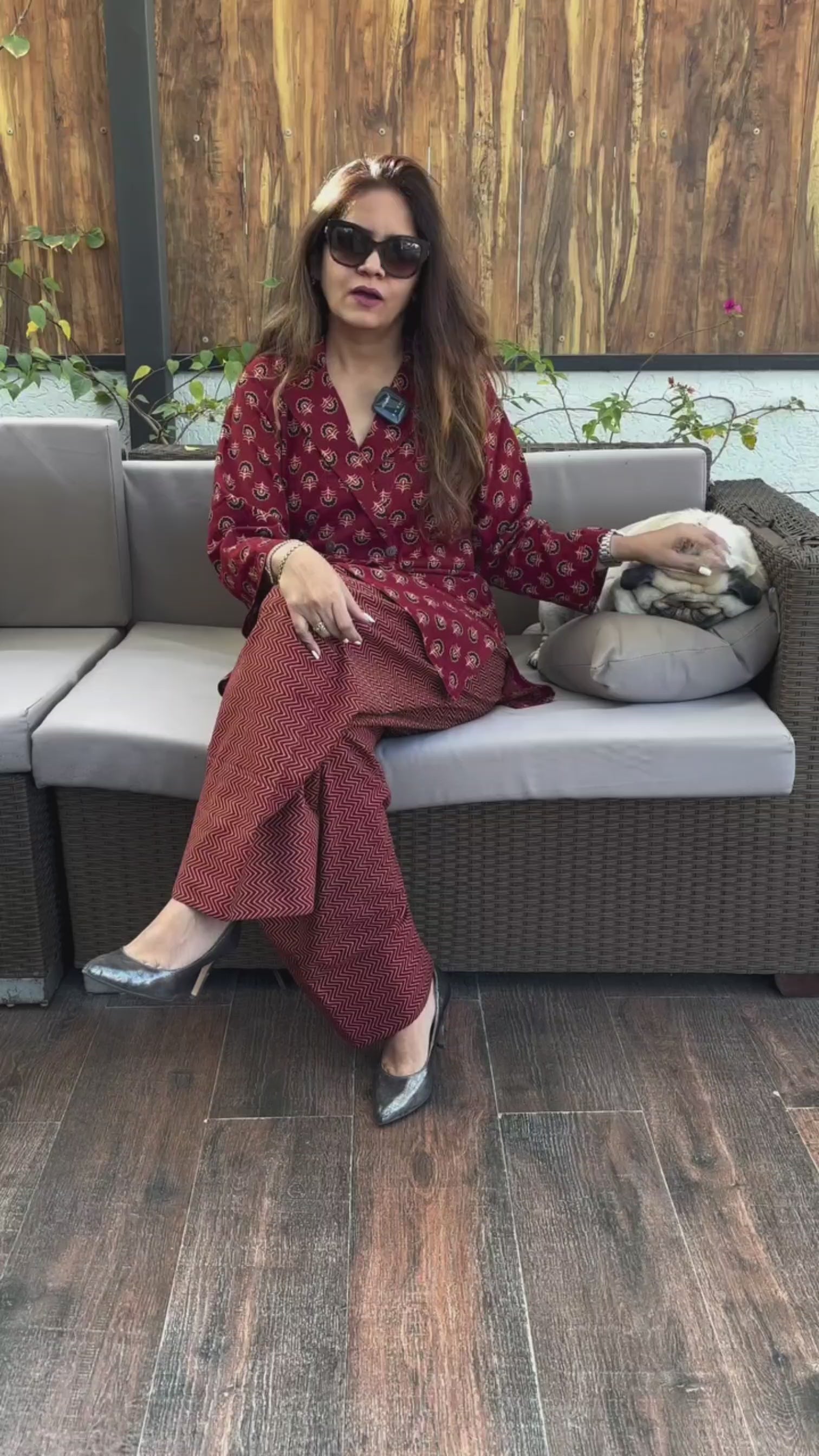 Padma Ajrakh Print Cotton Farshi Suit