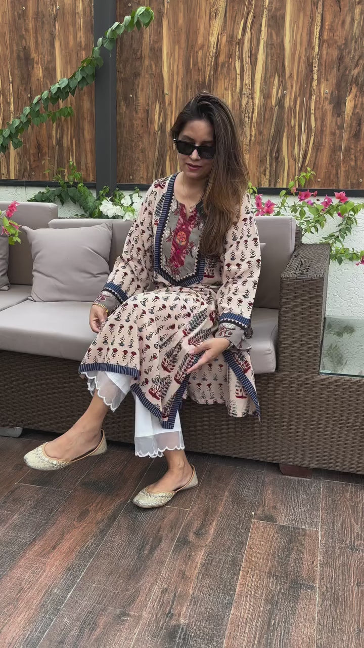 Meenu Ajrakh Print Cotton Kurta
